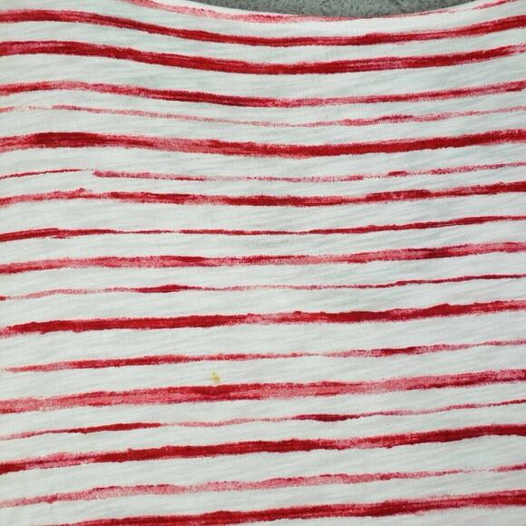 Chicos Shirt Ultimate Tee Size 4 US XXL 2X White Red Striped 3/4 Sleeve Stretch - Picture 4 of 9